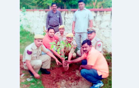 थाना उद्योग नगर में किया वृक्षारोपण थाना उद्योग नगर में किया वृक्षारोपण