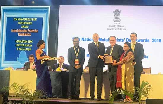 Hindustan Zinc wins Indian Institute of Metals - Non-Ferrous Best Performance Award 2018
