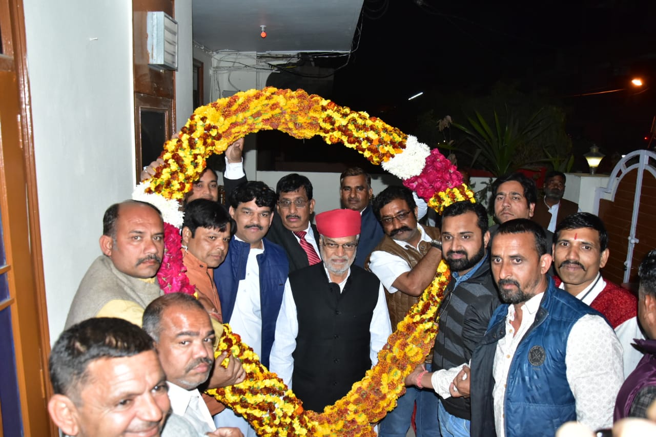मेवाड के लाडले नेता सी.पी. जोशी का जयपुर में किया भव्य स्वागत