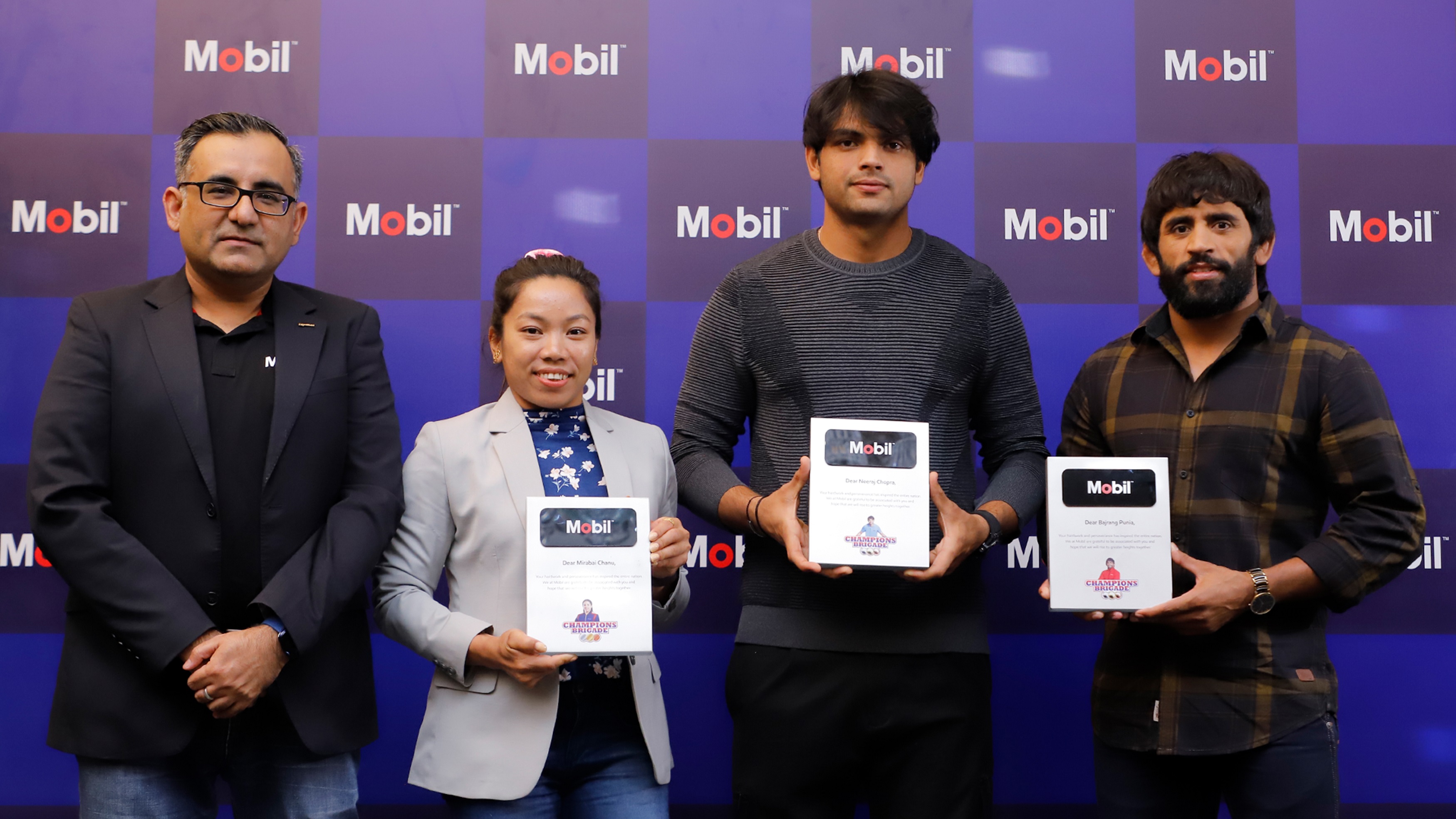 ExxonMobil Lubricants India renews endorsement deals with Neeraj Chopra, MirabaiChanu&Bajrang Punia; felicitates them in a gala event