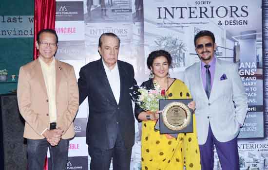 Gulshan Grover unveils Society Interiors and Design Cover, alongside media magnate Nari Hira and Ashok Dhamankar