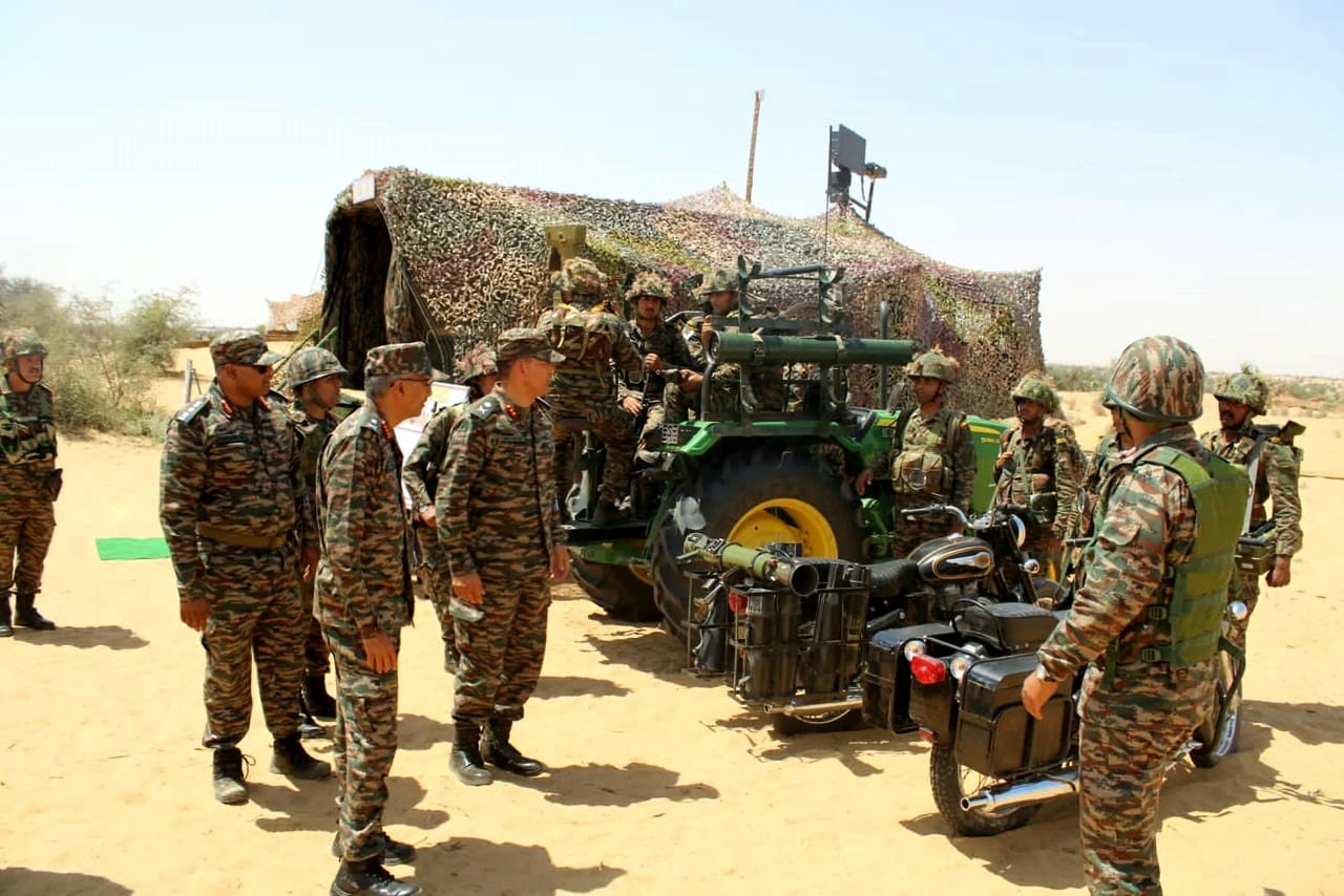 SAPTA SHAKTI COMMAND CONDUCTS EXERCISE SUDARSHAN SHAKTI  ALONG THE WESTERN BORDER