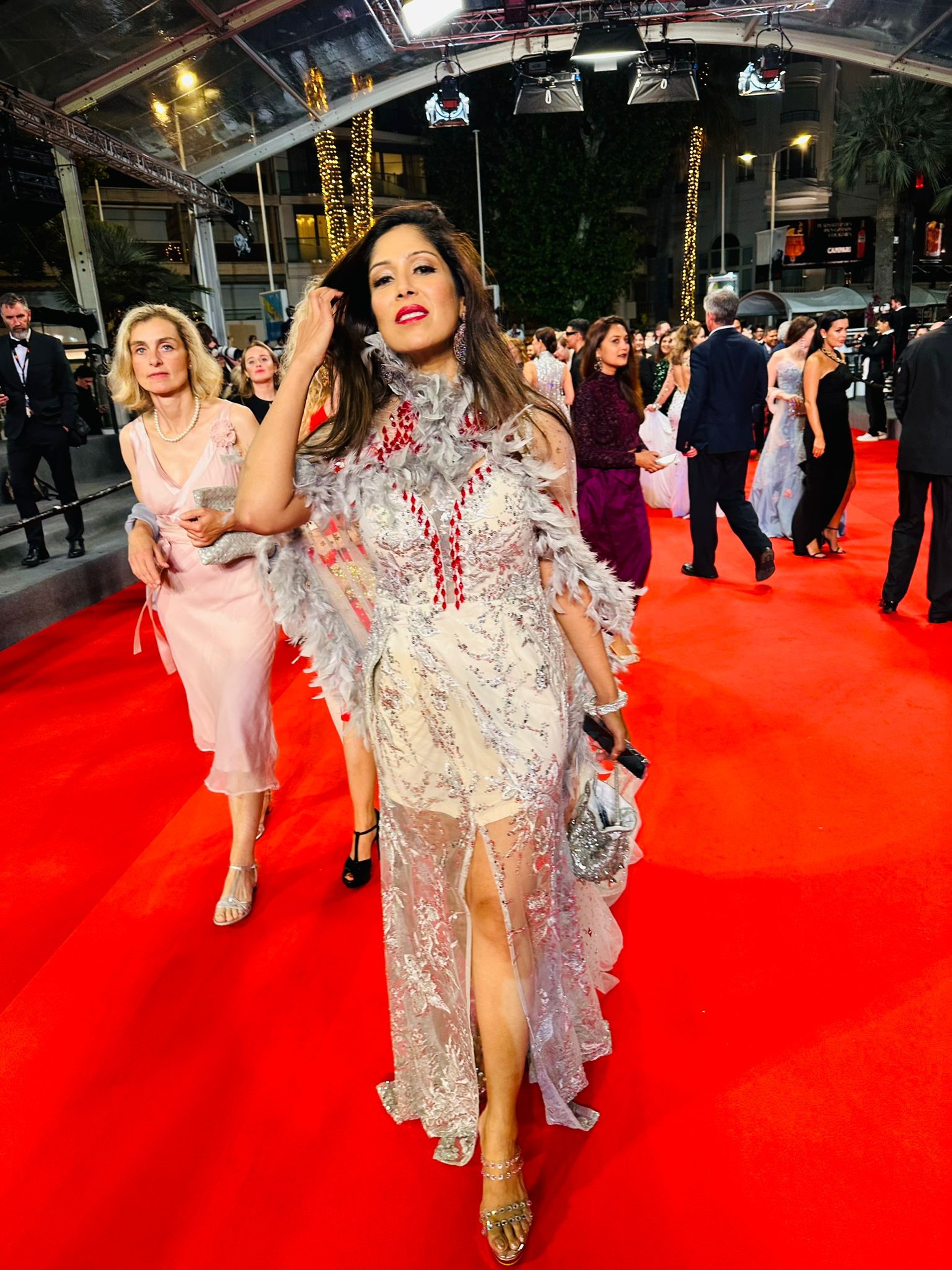 Mrs universe East America Janhavi Rane made her Cannes red carpet debut in Anjali phougat luxury couture