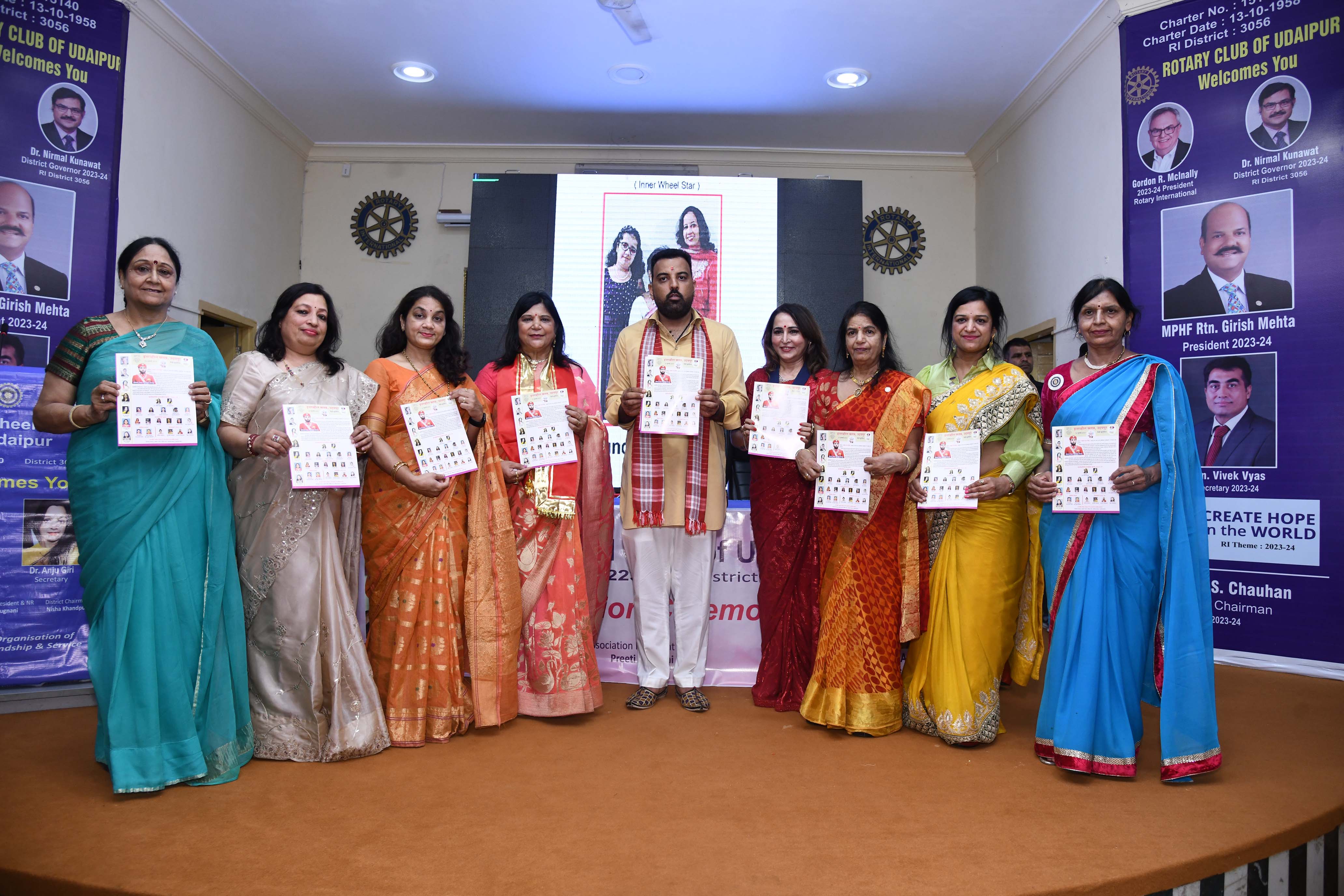 The inauguration ceremony of the Innerwheel Club Udaipur 