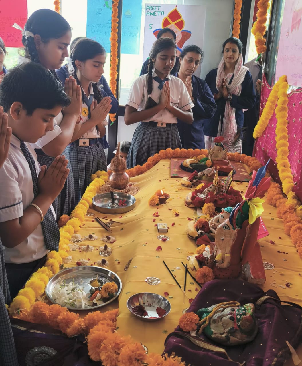 Students at Abhinav School Install Handmade Clay Ganesha Idols on the Auspicious Occasion of Ganesh Chaturthi
