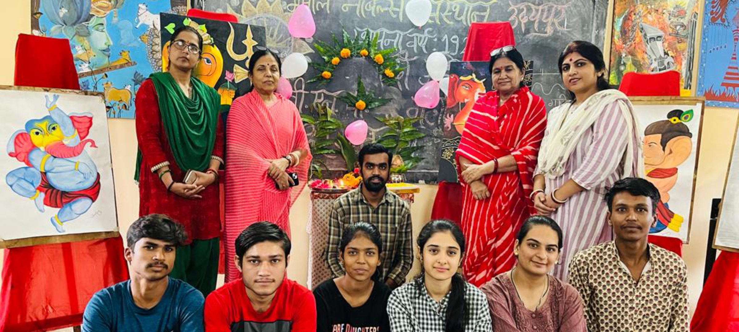 Eco-Friendly Ganesh Idol Created by Students at Bhopal Nobles Institute Showcased in Exhibition and Worship Ceremony