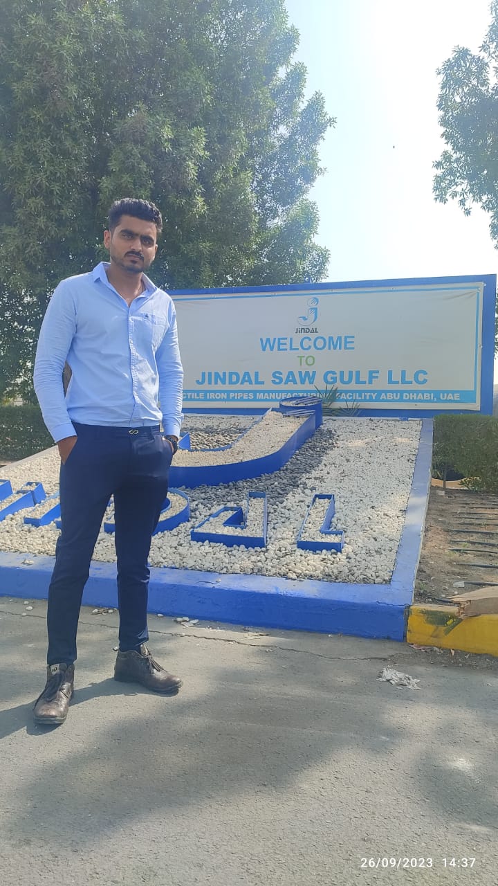 Sangam University Student Pradyumn Tiwari Secures Placement in Jindal Gulf, Abu Dhabi*