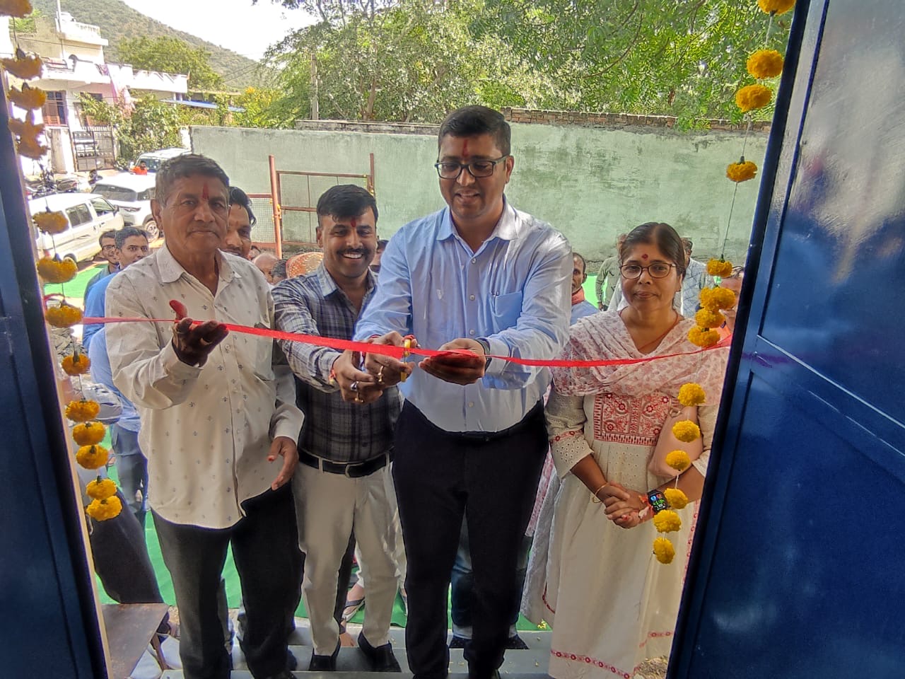 The inauguration of a community building constructed by Hindustan Zinc in Debari