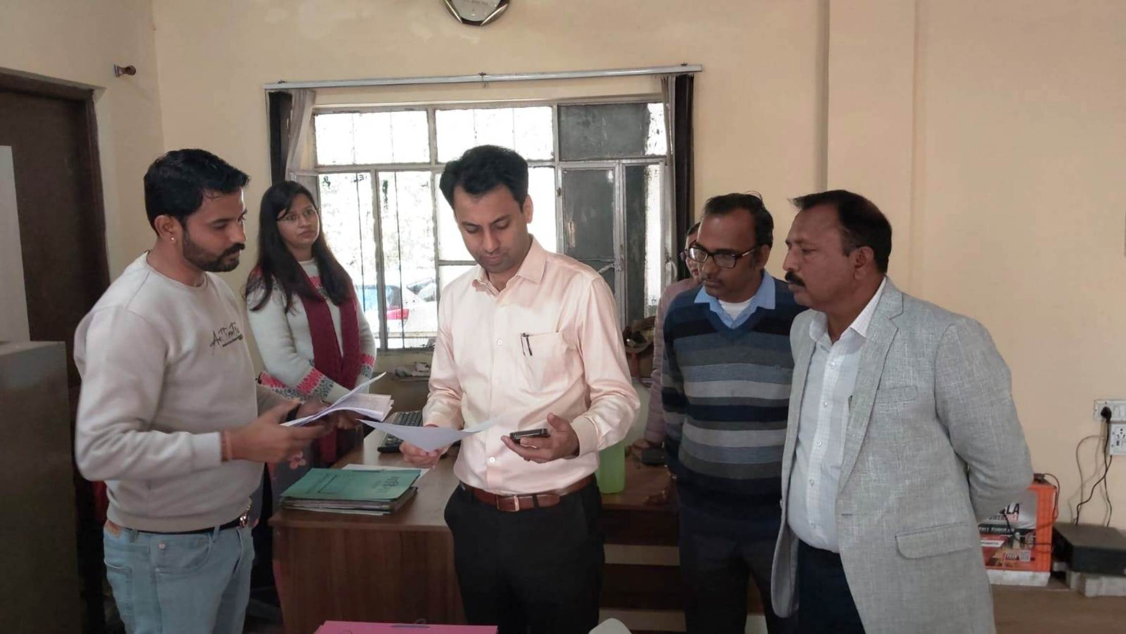  District Collector Conducts Surprise Inspection of Panchayat Committee, Two Officials Absent