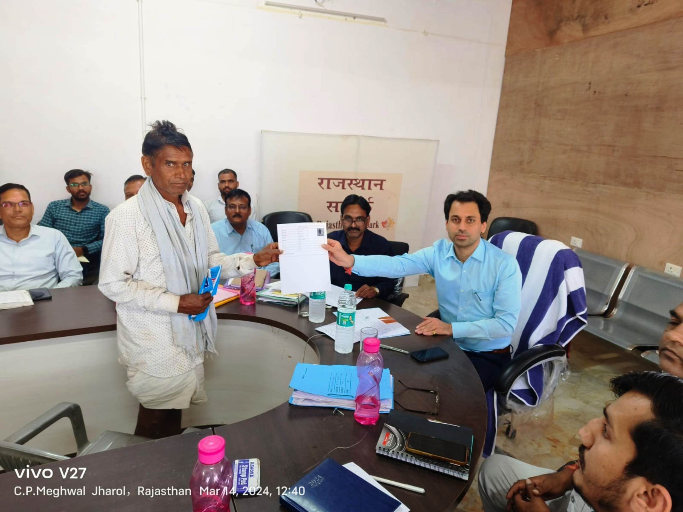 Collector Poswal Attends District-Level Public Hearing in Jhadol