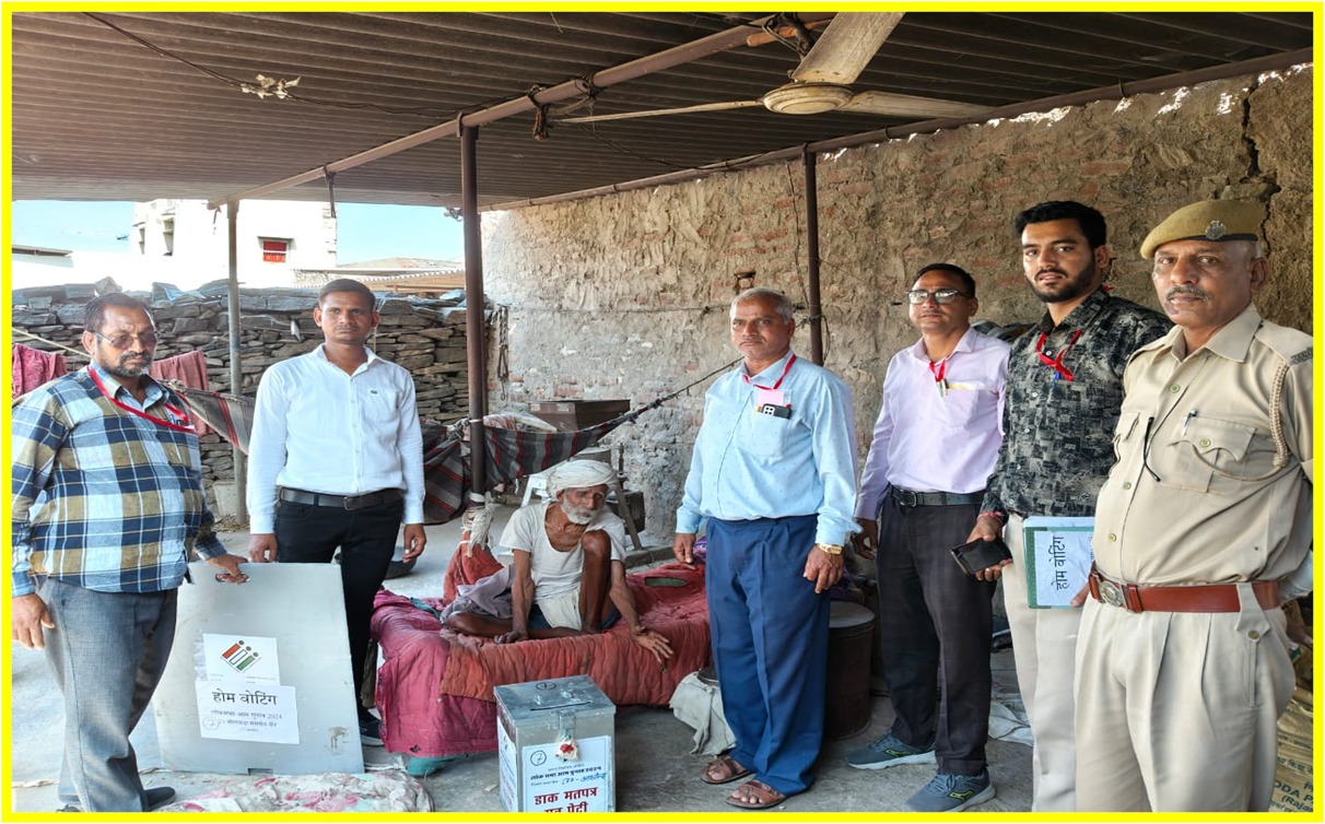 Elderly Nandalal Casts Vote Under the Tin Roof in Remote Village Badla