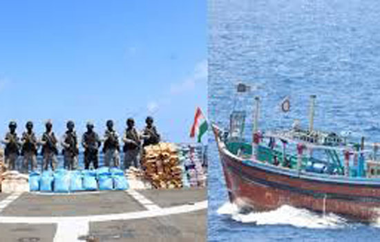 भारतीय नौसेना ने समुद्र में 940 किलोग्राम मादक पदार्थ जब्त किया 