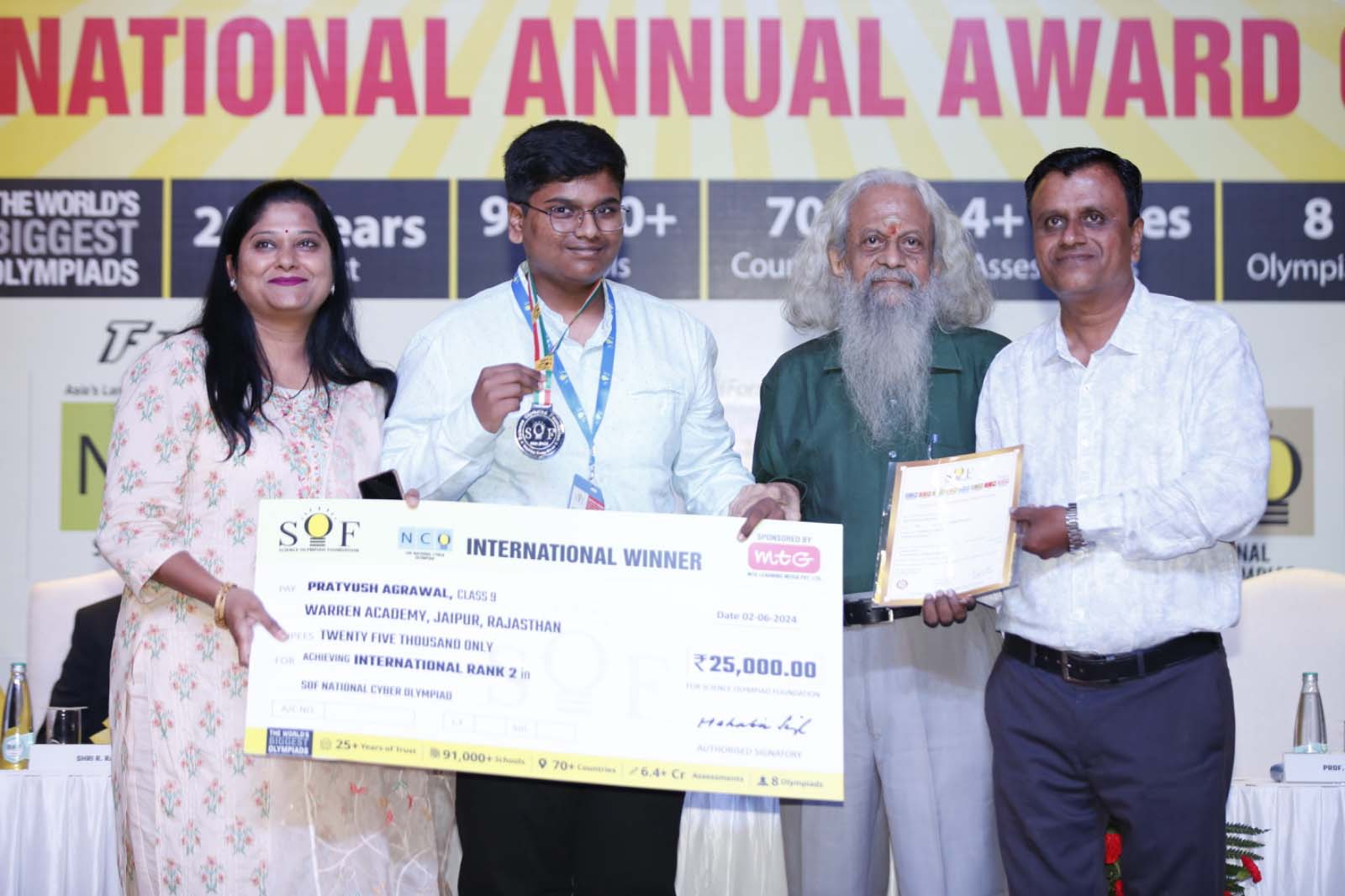 Udaipur Students Excel in 2023-24 Olympiad Awards