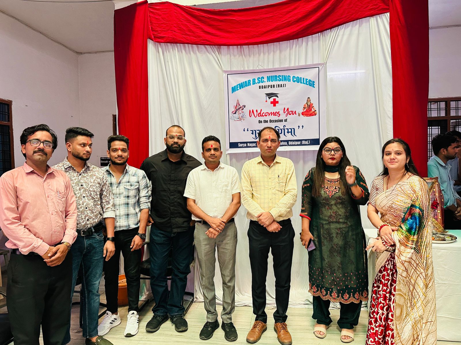 ###Guru Purnima Celebrated with Grandeur at Mewar B.Sc. Nursing College