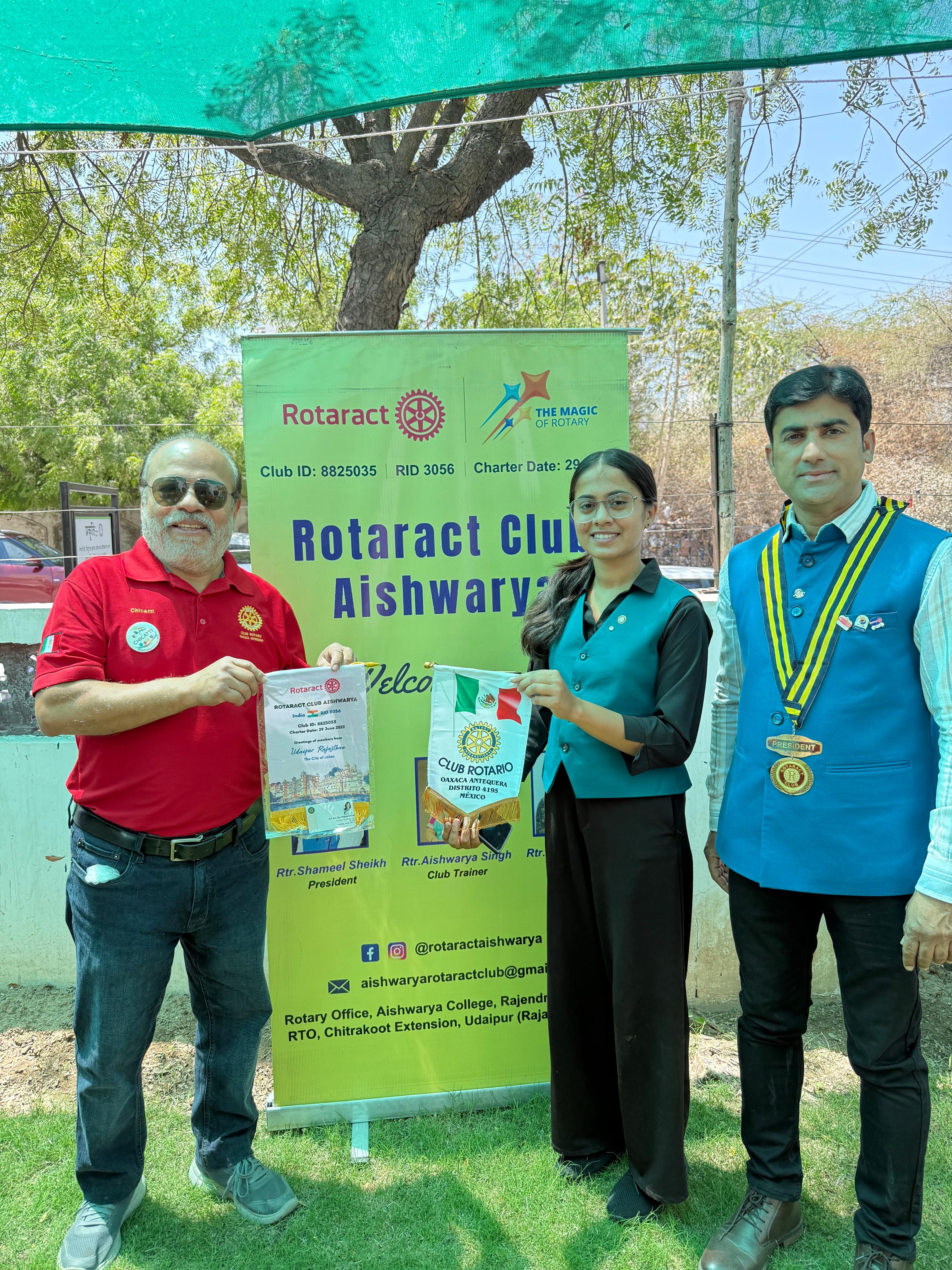 Rotaract Club of Aishwarya and Mexico RFE Team Conduct Rotary Flag Exchange