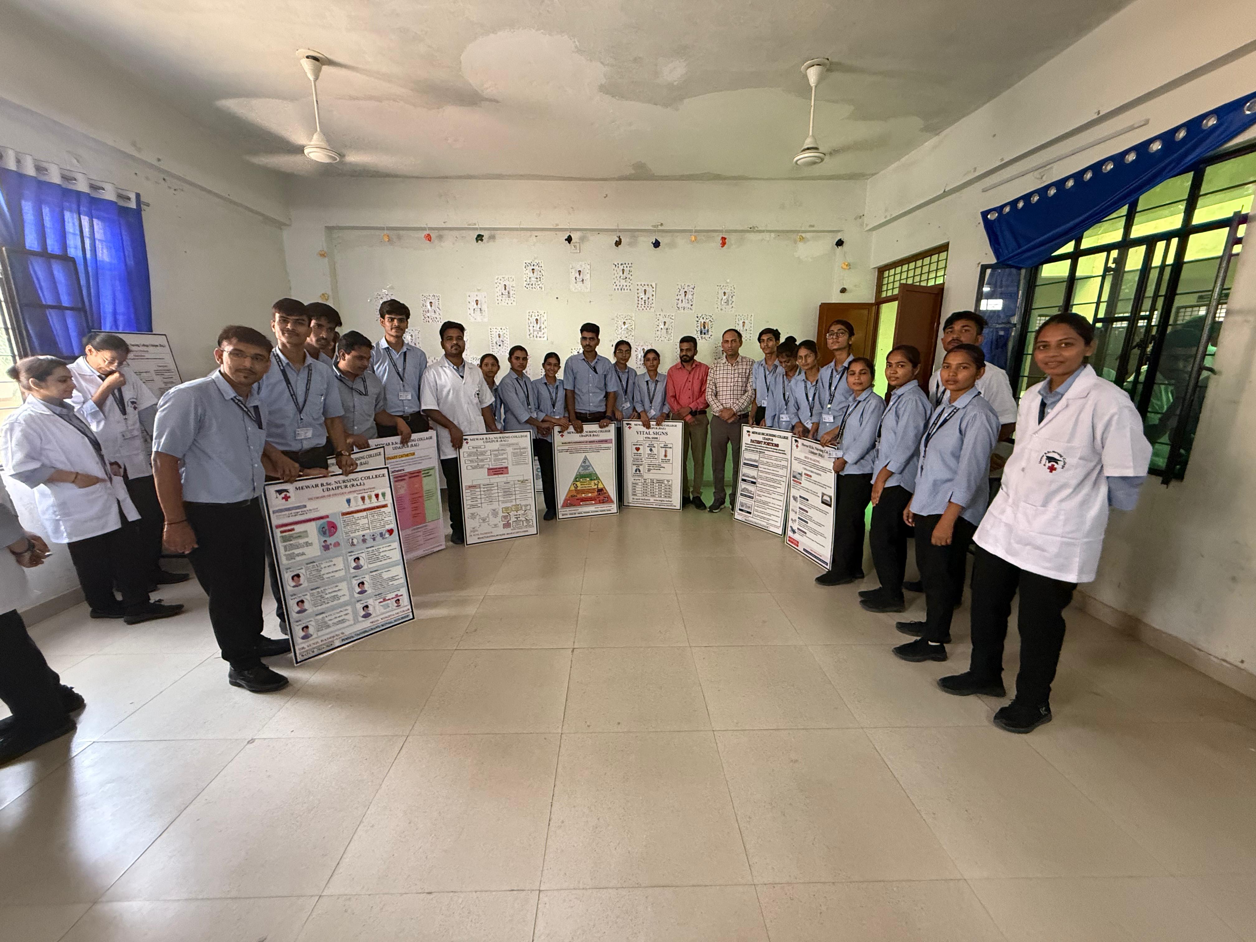 Poster Competition Organised on Second Day of Nursing Day at Mewar Nursing College