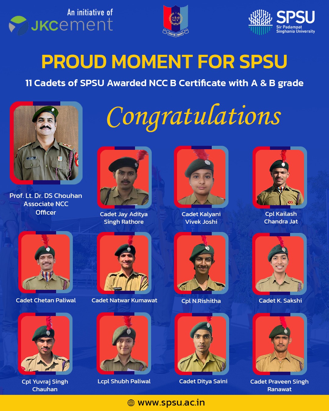SPSU NCC Cadets Excel in ‘B’ Certificate Exam