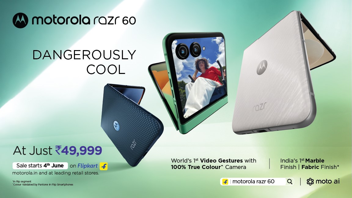 Motorola Razr 60 Flip Phone Launched in India at ₹49,999 with AI, Gemini, and Premium Design