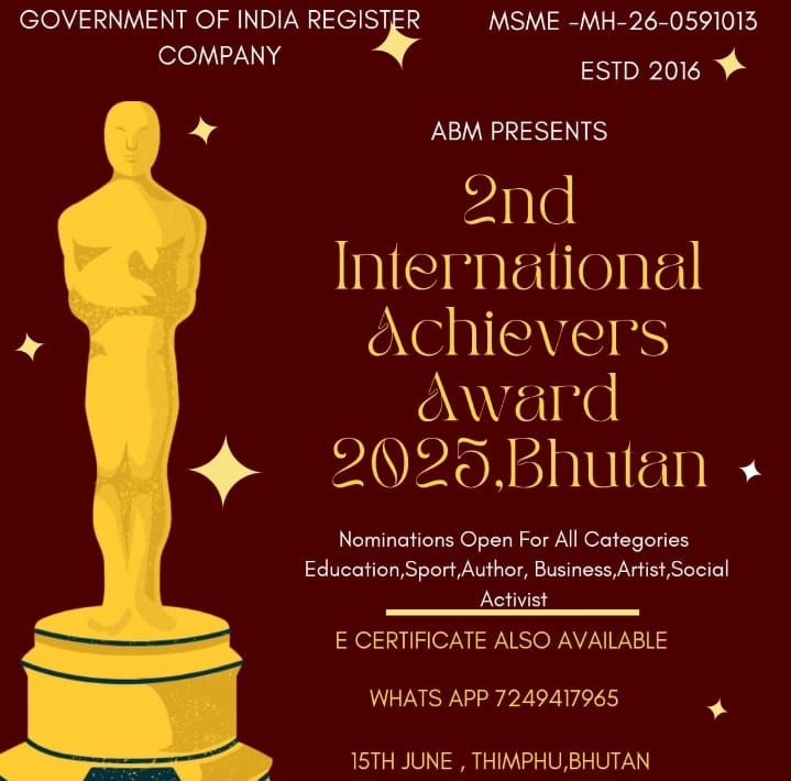 International Achievers Award 2025 to Be Held in Bhutan on June 15