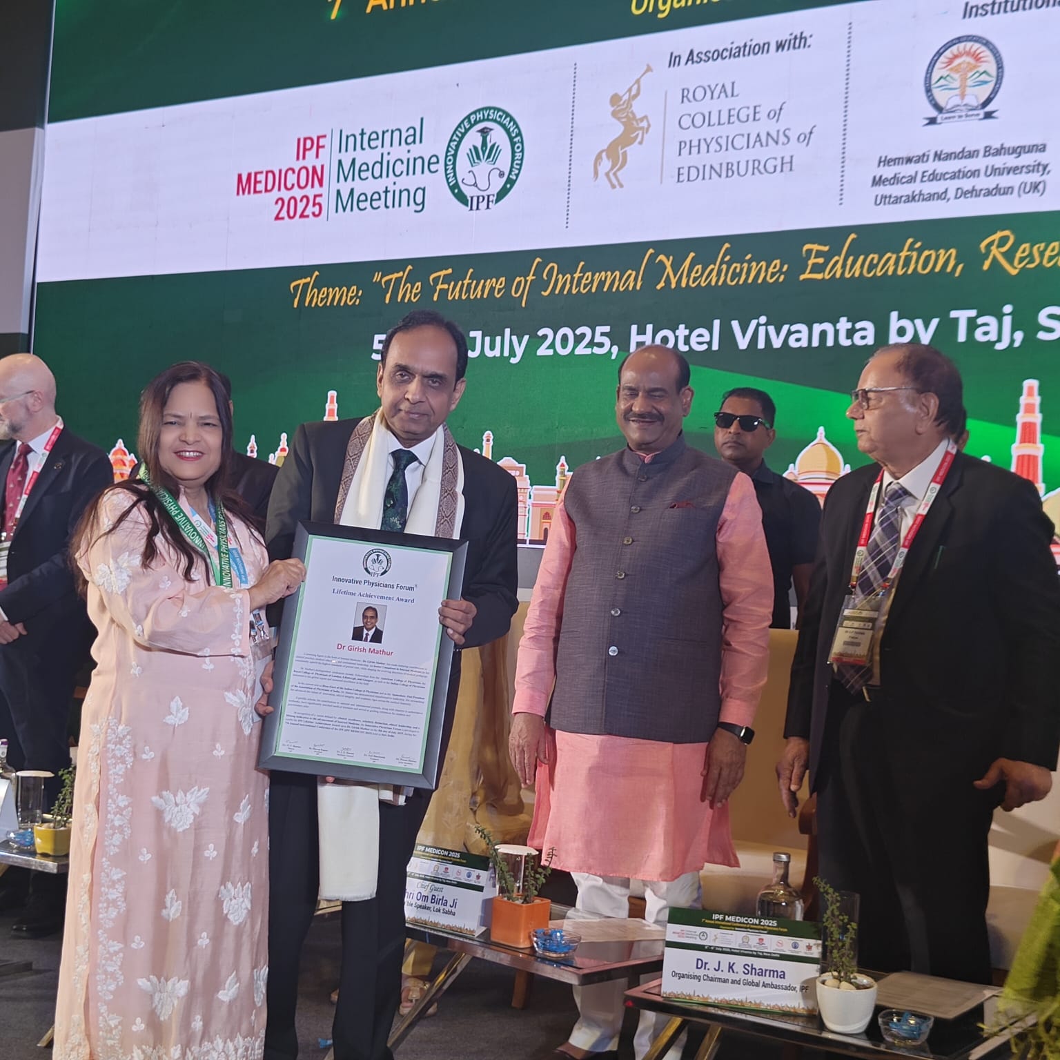 Dr. Girish Mathur and Dr. Parik Honored with Lifetime Achievement Award