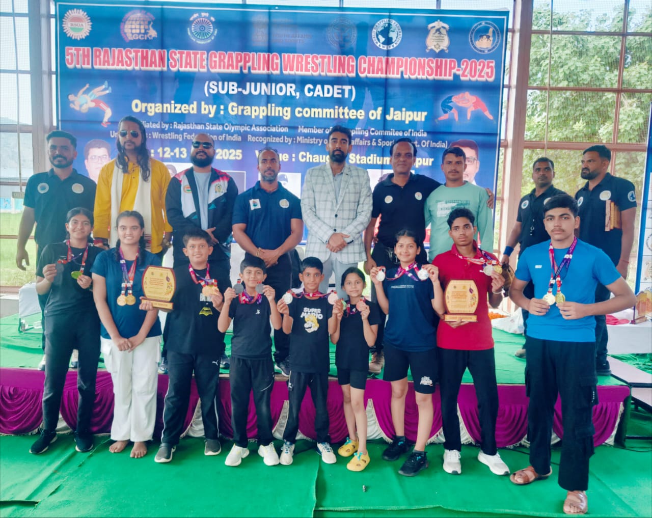 Udaipur Grappling Team Wins 22 Medals Including 8 Gold at State Championship