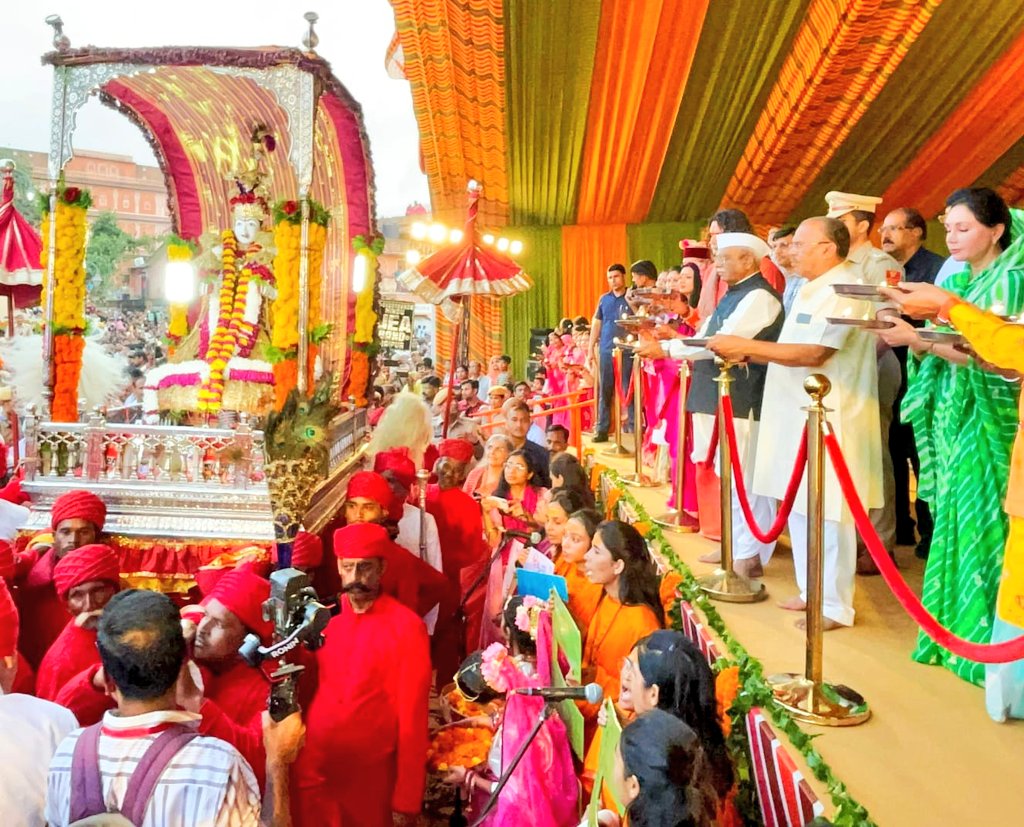 The annual traditional festivals in Rajasthan started with Teej procession