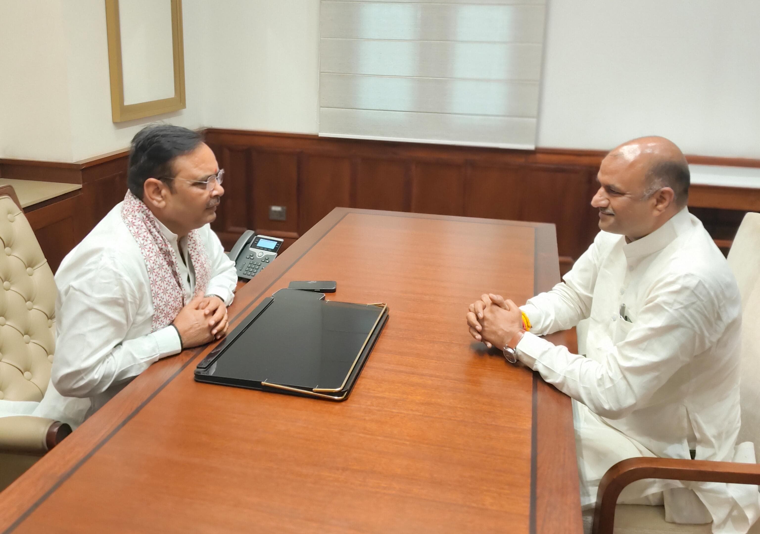 CM Bhajanlal Sharma Assures MP CP Joshi of Uninterrupted Development in Chittorgarh