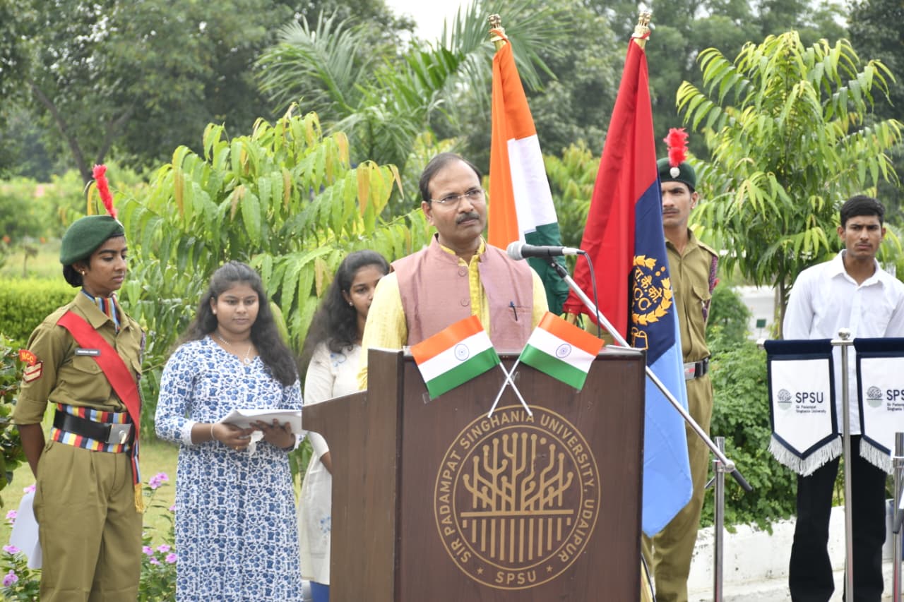 एसपीएसयू में 79वां स्वतंत्रता दिवस समारोह जोश, उत्साह और देशभक्ति के साथ मनाया गया