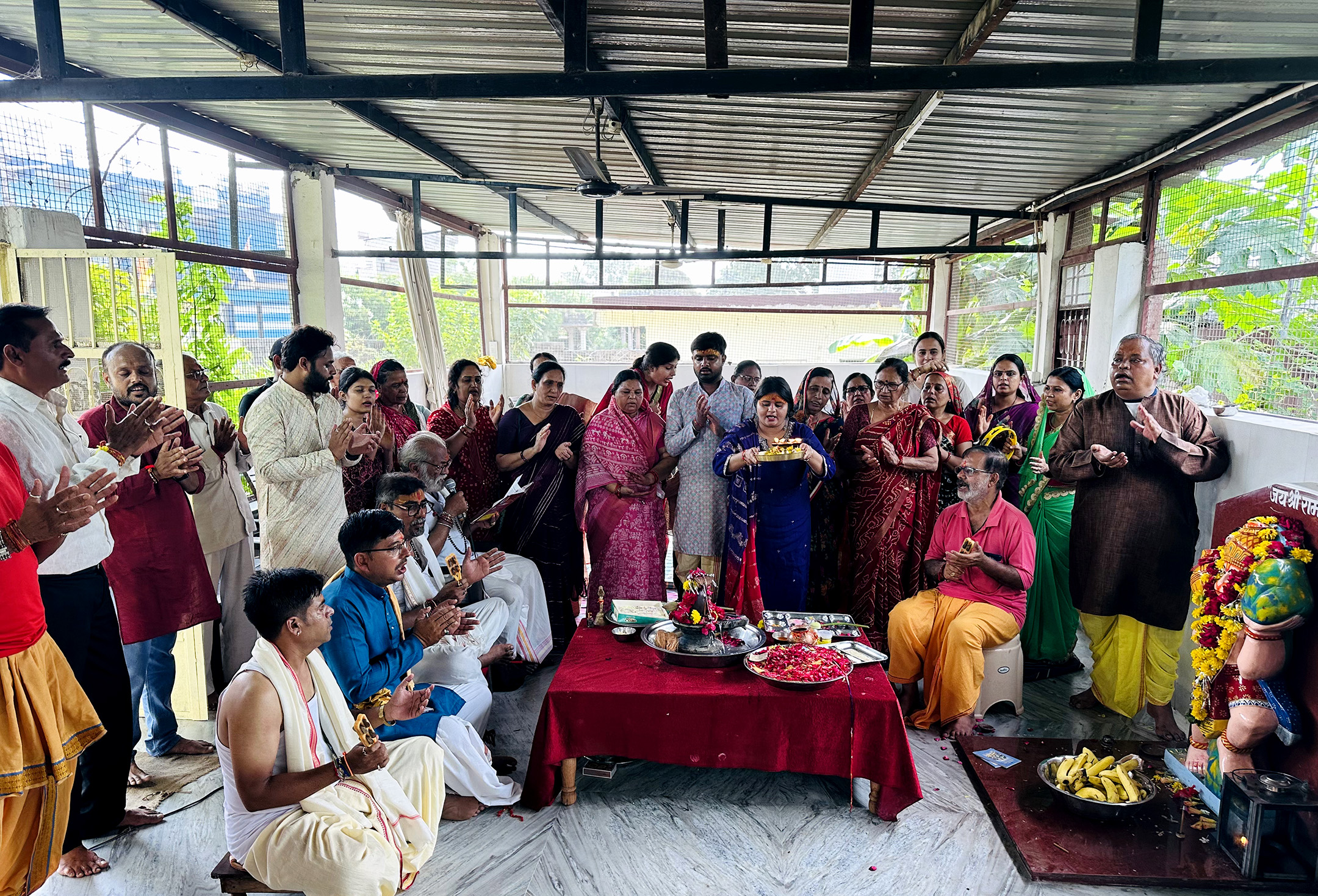 श्री पीताम्बरा आश्रम में रूद्रार्चन महानुष्ठान,  यजुर्वेदीय परम्परा से हुआ रूद्राभिषेक