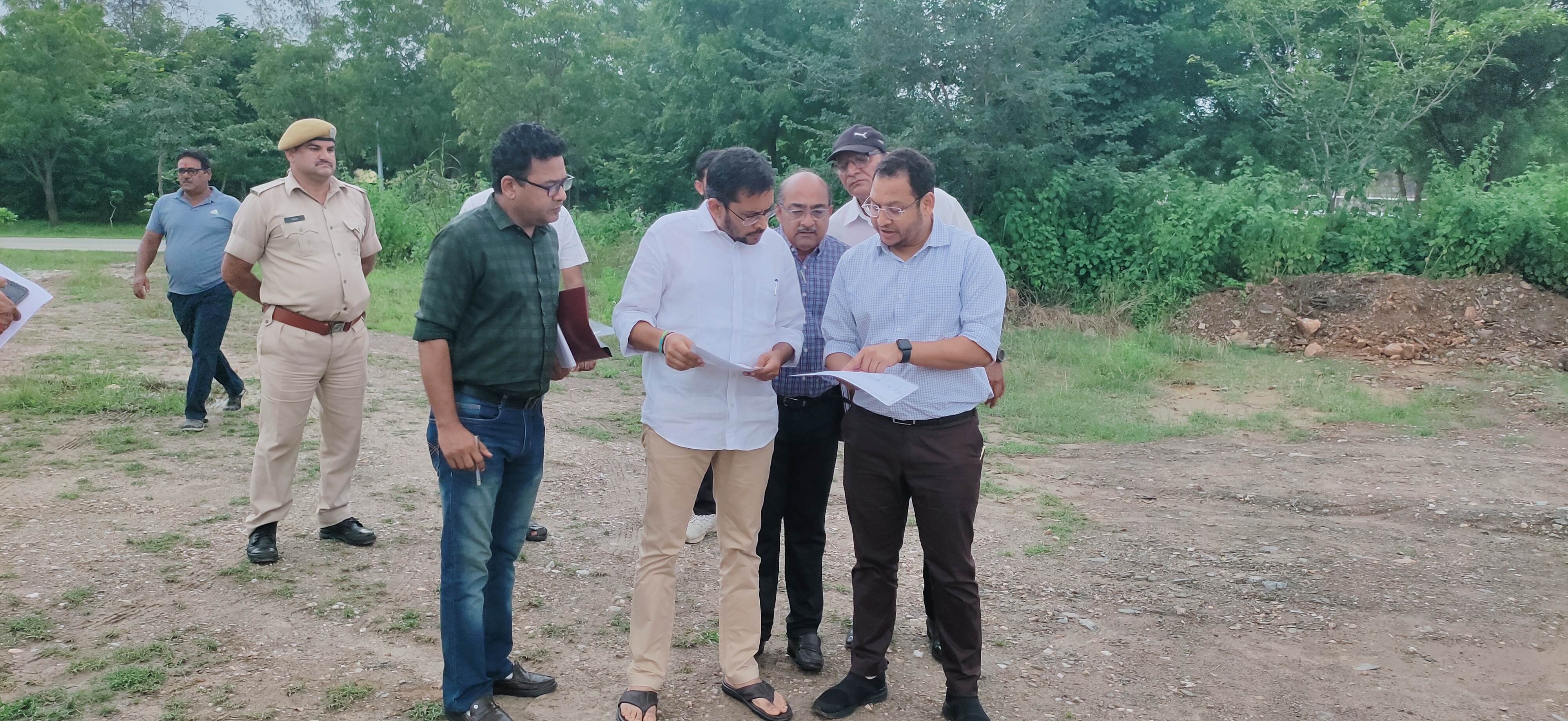 ### District Collector Inspects Sports Village