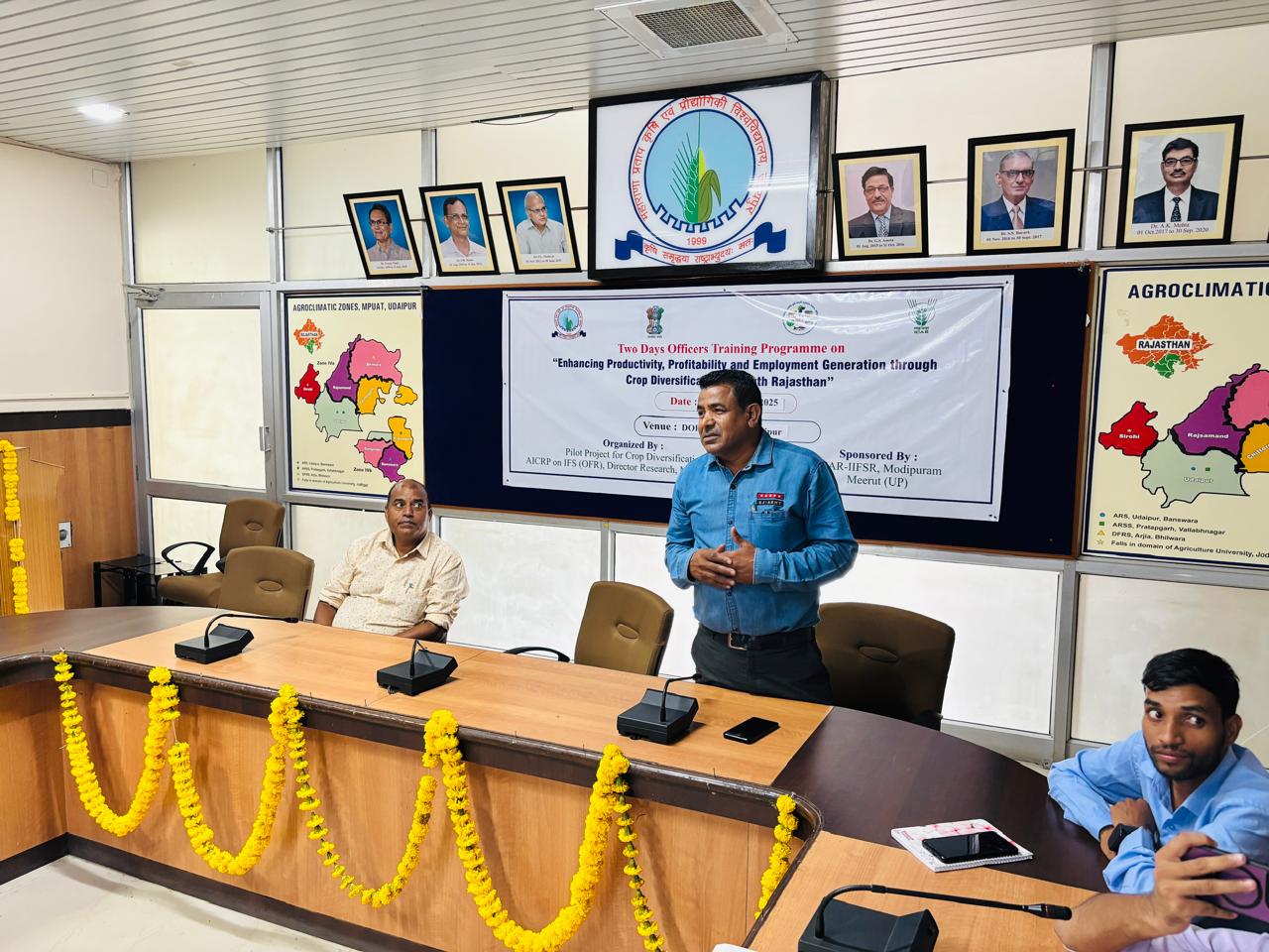 महाराणा प्रताप कृषि एवं प्रौद्योगिकी विश्वविद्यालय में फसल विविधीकरण पर दो दिवसीय अधिकारियों का प्रशिक्षण सम्पन्न   