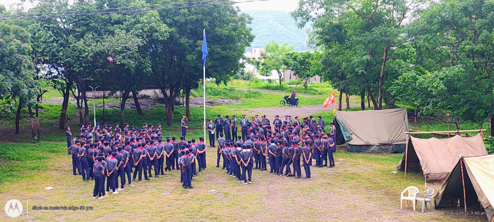 राज्य पुरस्कार कैंप में स्काउट और रोवर ले रहे प्रशिक्षण