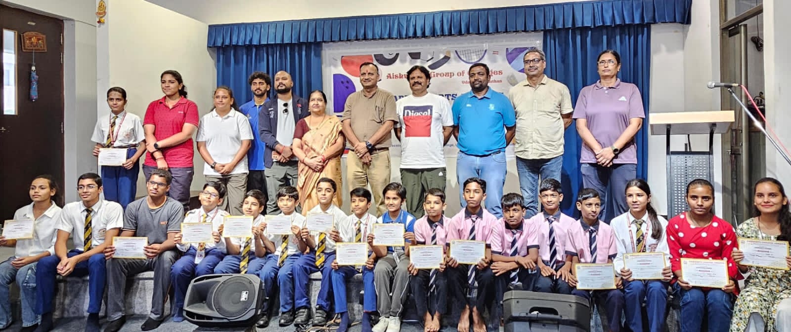 ऐश्वर्या कॉलेज में राष्ट्रीय खेल दिवस पर स्पोर्ट्स अवार्ड समारोह का आयोजन