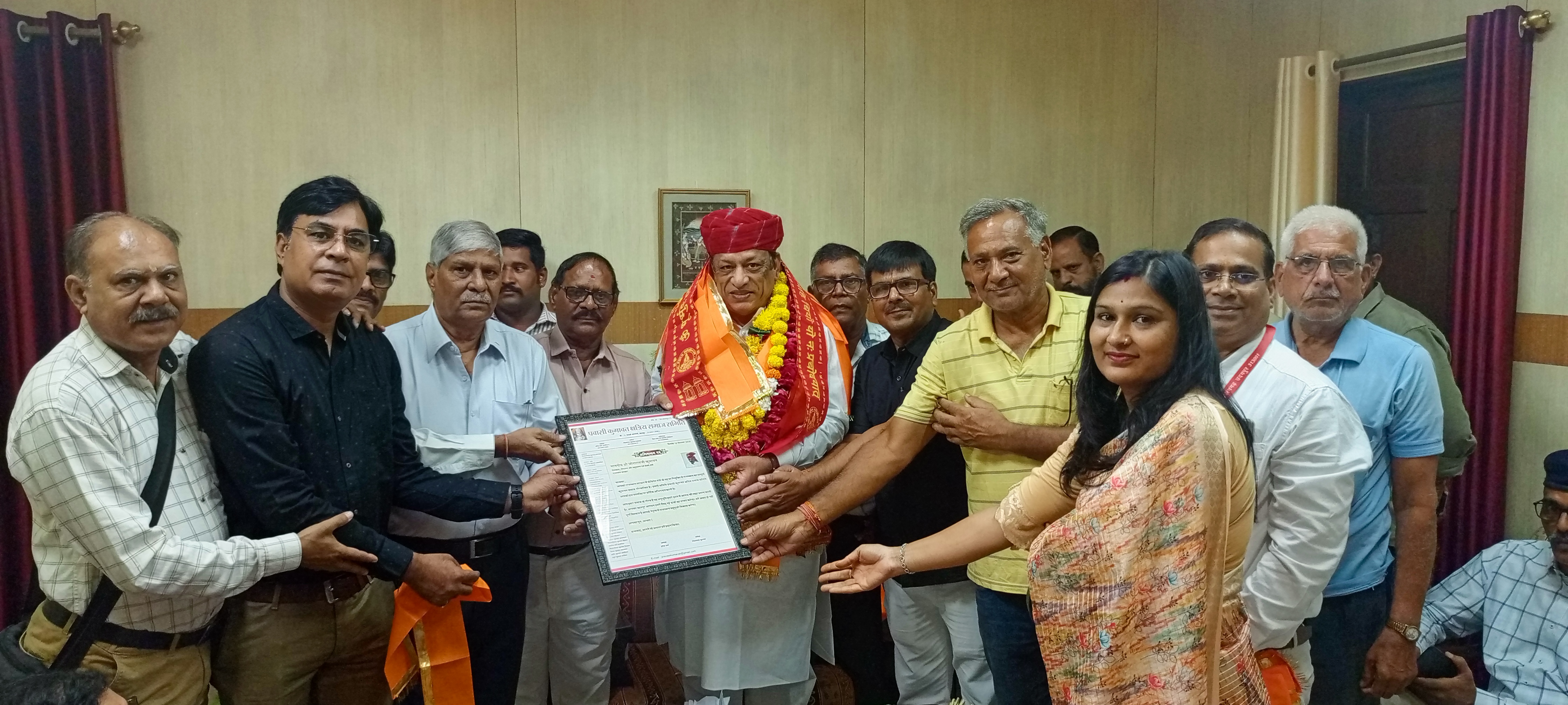 #### Pravasi Kumawat Samaj Samiti Felicitates Minister Joraram Kumawat