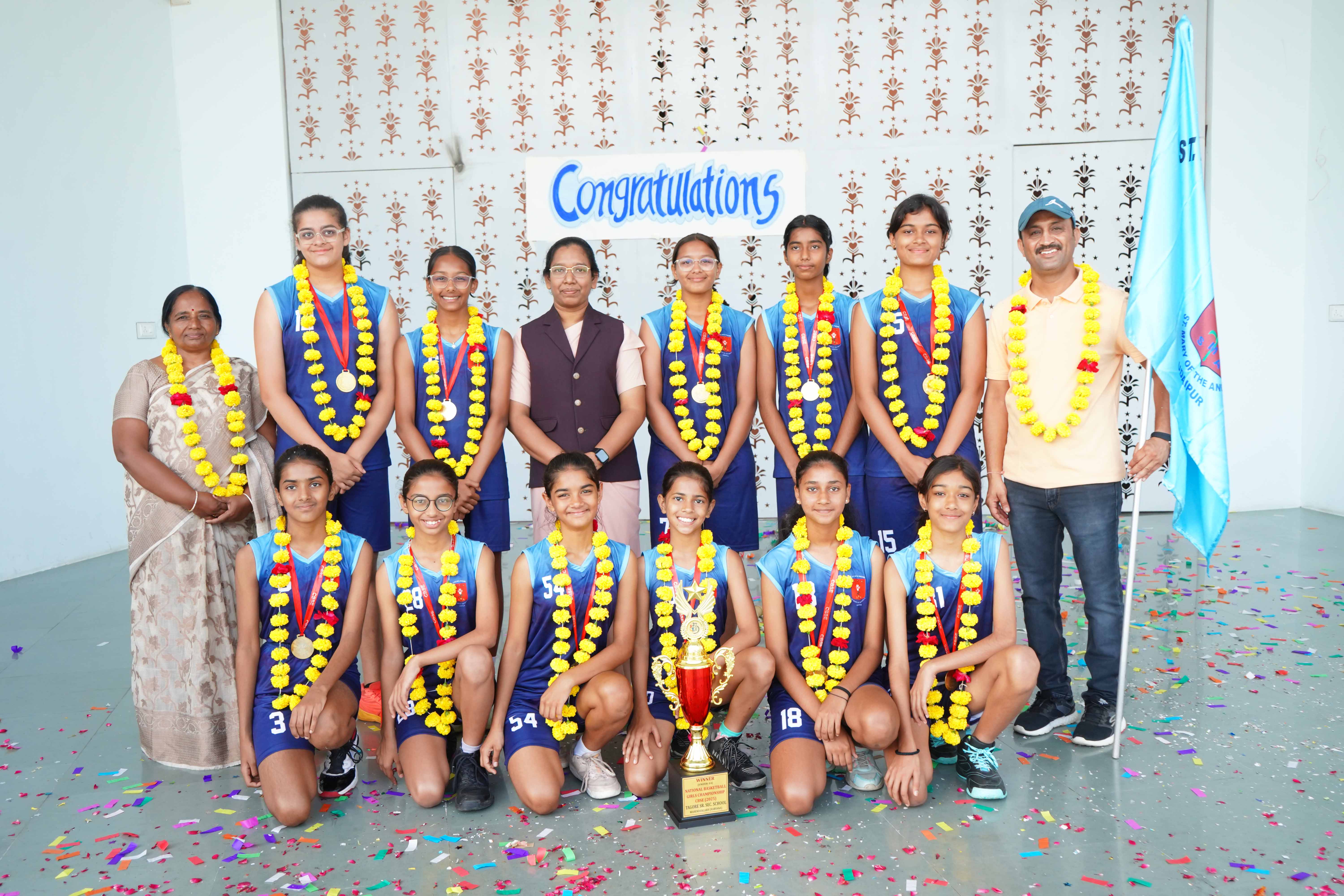 St. Mary’s New Fatehpura U-14 Girls Team Makes History by Winning CBSE National Basketball Championship