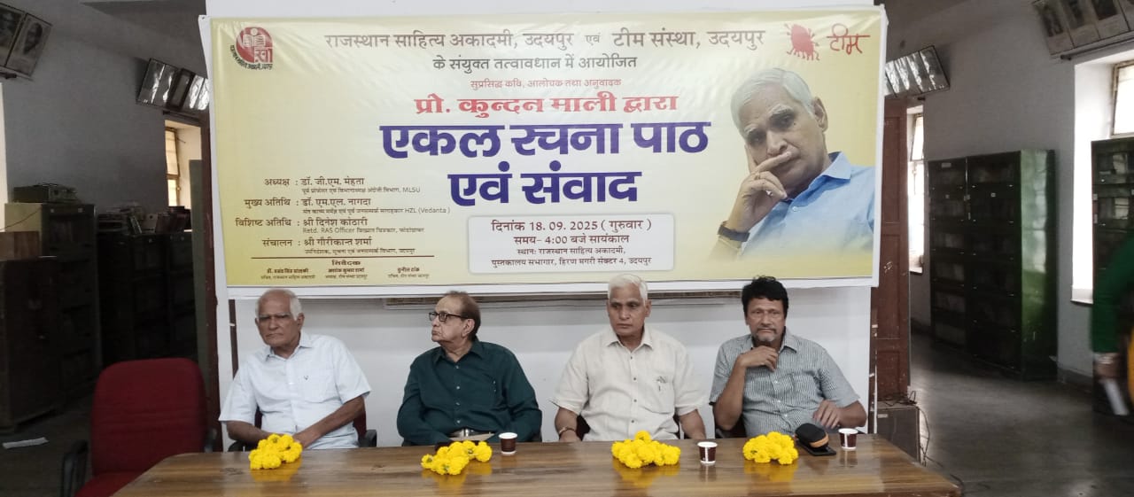 Kundan Mali’s Solo Recital and Dialogue at Rajasthan Sahitya Akademi