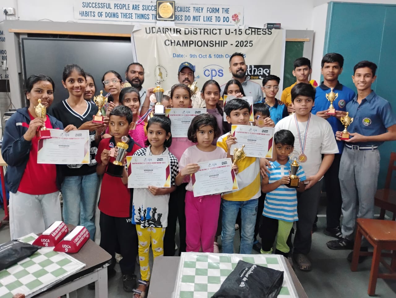 Advika and Mehul Crowned Udaipur District Under–15 Chess Champions