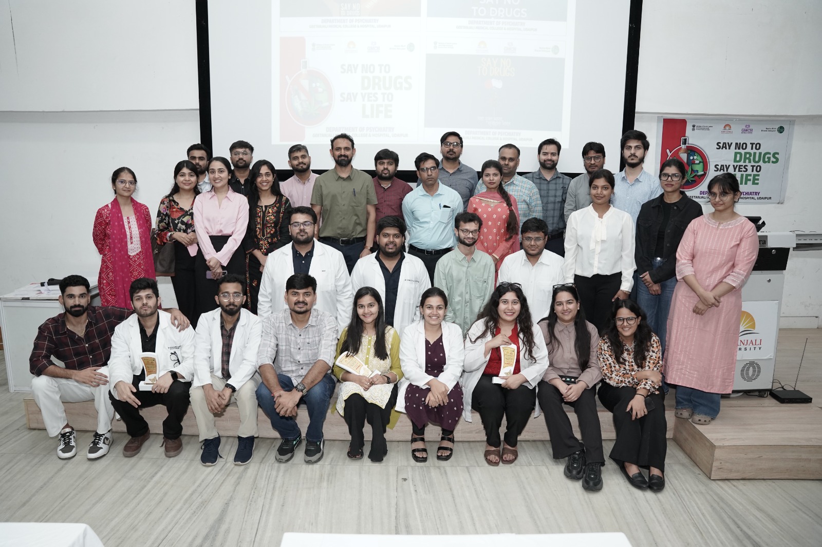 Dr. Tanmay Patel and Dr. Aneri Damani Secure First Place in Inter-College De-addiction Quiz Competition